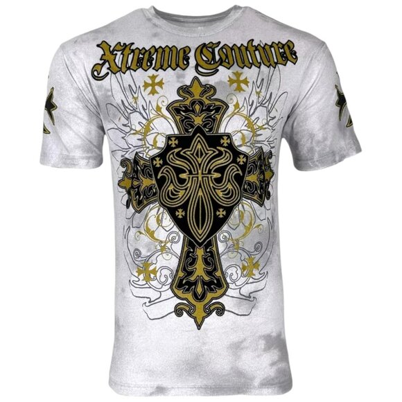 Xtreme Couture by Affliction Men's T-Shirt Charlie Foxtrot Biker Y2K S-5XL - Picture 1 of 6